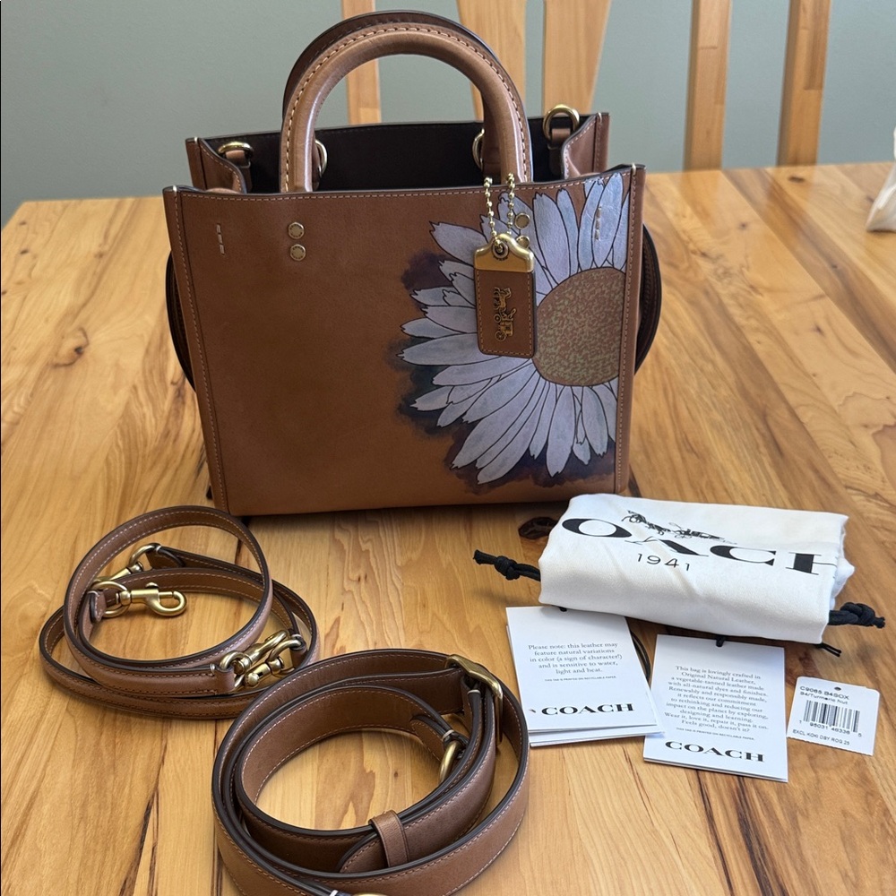 Coach X Kōki, Rogue Bag 25 In Original Natural Leather With Daisy NWT